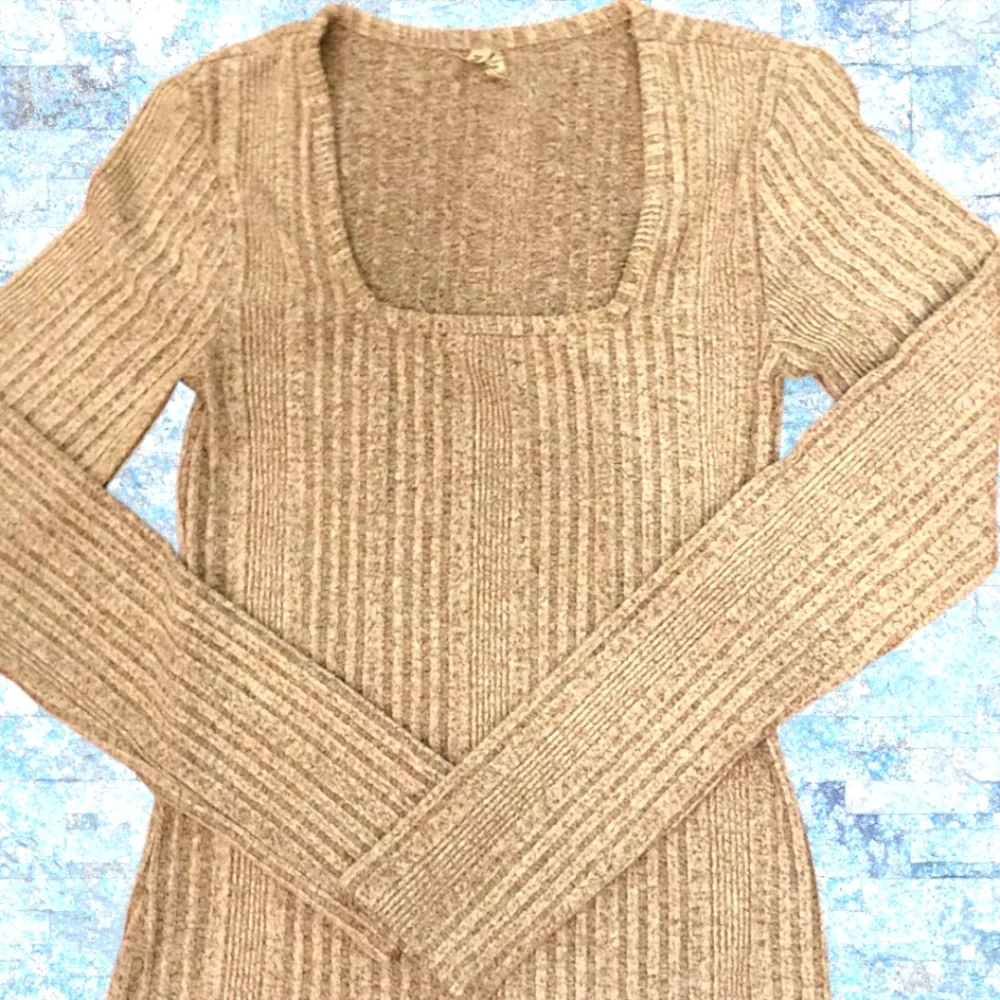 🎁MUDD Square Neck Gray Knit Long Sleeve Sweater-Size S - Picture 2 of 13
